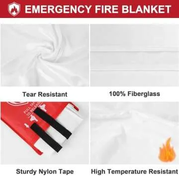 Safewayfire Emergency Fire Blanket - 2 Pack - Fiberglass Fire Blanket for Home, 39.4'' x 39.4'' Fire Suppression Blanket for Kitchen