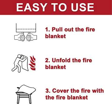 Safewayfire Emergency Fire Blanket - 2 Pack - Fiberglass Fire Blanket for Home, 39.4'' x 39.4'' Fire Suppression Blanket for Kitchen