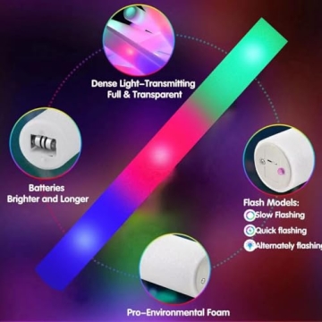 Vibrant SHQDD 105 PCS LED Foam Glow Sticks for Parties