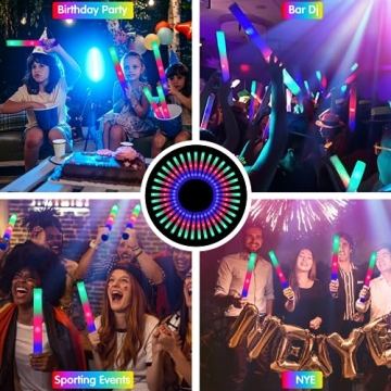 Vibrant SHQDD 105 PCS LED Foam Glow Sticks for Parties