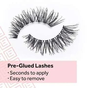 Eylure Press On Pre-Glued False Eyelashes, Wispy Light Texture Lash, No.117, 1 Pair