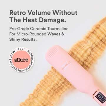 INH Crimper Hair Iron | Volumizing Ceramic Hair Crimper, Crimping Volume Teaser Hot Styling Tool, 1.5" Rounded Crimp | Insert Name Here Crimper