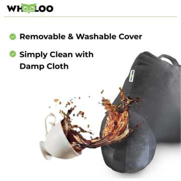 Whooloo Reading Pillow - Memory Foam Bedrest Support Cushion