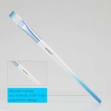 MEEDEN Watercolor Paint Brush Set: 10 Pcs Art Painting Brushes with Flat Round Detail Types - Artist Paint Brushes for Adult Beginner Watercolor Gouache Inks Painting