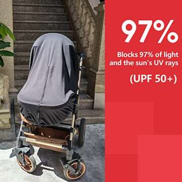 Universal Sun Shade for Strollers - UPF50+ UV Protection
