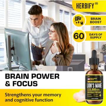 HERBIFY Lions Mane Extract for Memory and Focus