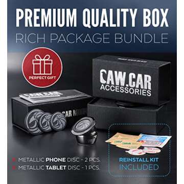 Universal Car Phone Mount Magnetic - All-Metal Holder for Smartphone & GPS