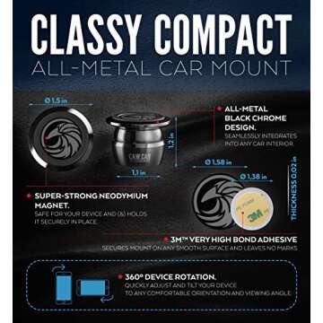 Universal Car Phone Mount Magnetic - All-Metal Design