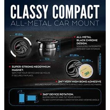 Universal Car Phone Mount Magnetic - All-Metal Design