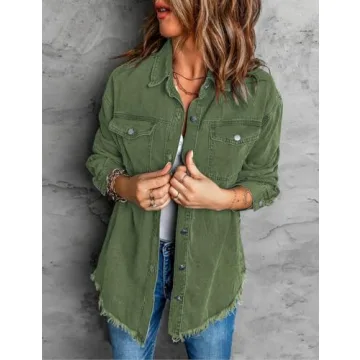 Vetinee Women's Oversized Denim Jacket - Trendy & Versatile Fashion