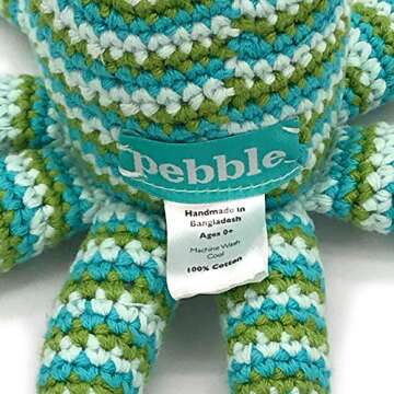 Handmade Pebble Green Octopus Rattle for Babies