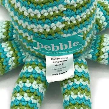 Handmade Pebble Green Octopus Rattle for Babies