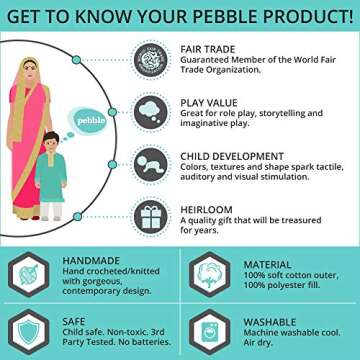 Handmade Pebble Green Octopus Rattle for Babies