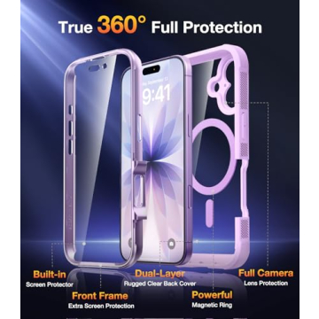 Diaclara Magnetic iPhone 17 Case - Full Body Rugged Protection with Screen Protector