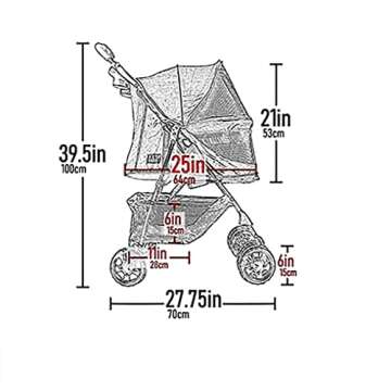 Pet Gear No-Zip Happy Trails Pet Stroller for Cats/Dogs, Zipperless Entry, Easy Fold with Removable Liner, Safety Tether, Storage Basket + Cup Holder, 3 Colors New Emerald