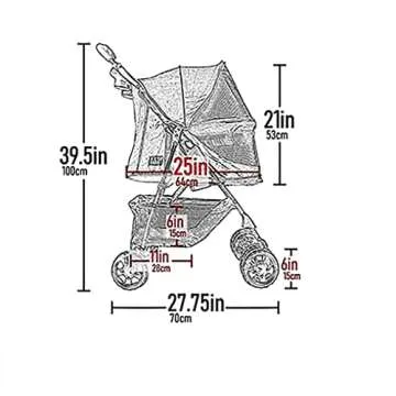 Pet Gear No-Zip Stroller for Cats and Dogs, Easy Entry