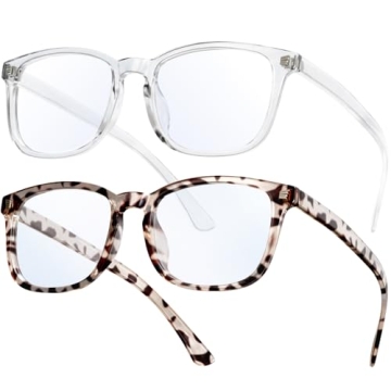 livho 2 Pack Blue Light Blocking Glasses, Computer Reading/Gaming/TV/Phones Glasses for Women Men,An...