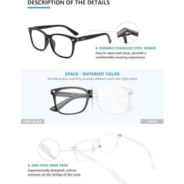 Livho Blue Light Blocking Glasses - 2 Pack for All