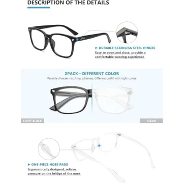 Livho Blue Light Blocking Glasses - 2 Pack for All