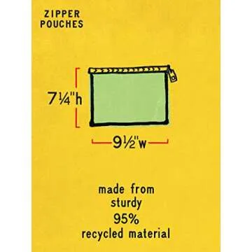 Blue Q Zipper Pouch, Don't Give Up. But You Can Totally Take a Break if You Want. Made from 95% Recycled Material, Chunky Sturdy Zipper, Easy-to-Wipe-Clean. 7.25" h x 9.5" w