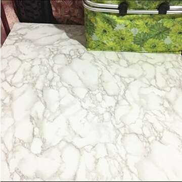 Moyishi Grey Granite Look Marble Gloss Film Vinyl Self Adhesive Counter Top Peel and Stick Wall Decal (12''x79'')