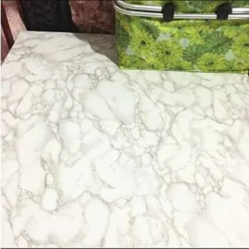 Moyishi Grey Granite Look Marble Gloss Film Vinyl Self Adhesive Counter Top Peel and Stick Wall Decal (12''x79'')