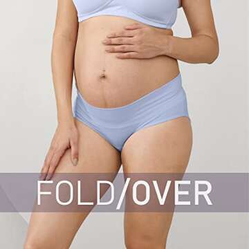 Intimate Portal Maternity Underwear Cotton Pregnancy Postpartum Panties Foldable Under the Bump Brie...