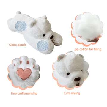 FoxVilla 4lbs Polar Bear Weighted Stuffed Animals, 24 inch Weighted Plush Stuffed Animals for Adults...