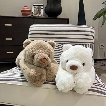 FoxVilla 4lbs Polar Bear Weighted Stuffed Animals, 24 inch Weighted Plush Stuffed Animals for Adults, Cute Soft Weighted Plush Throw Animal Pillow Toy, Birthday Gifts for Adults Kids