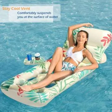 Jasonwell Inflatable Pool Float Adjustable Lounger for Adults