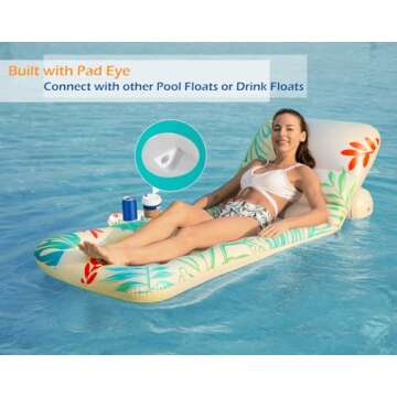 Jasonwell Inflatable Pool Float Adjustable Lounger for Adults