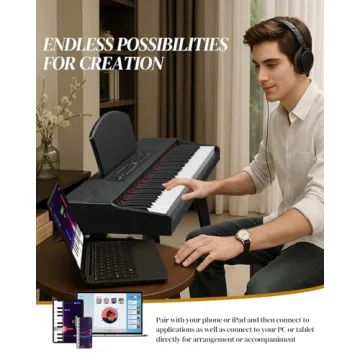 Ktaxon 88 Key Weighted Keyboard for Beginners with MIDI Features
