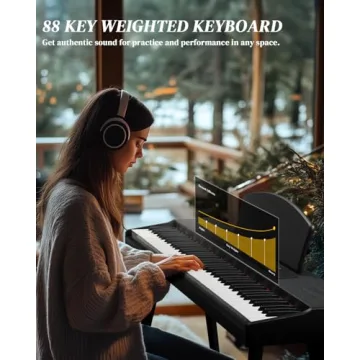 Ktaxon 88 Key Weighted Keyboard for Beginners with MIDI Features