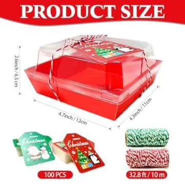 Isohit Christmas Charcuterie Boxes - 100 Pcs Festive Packaging