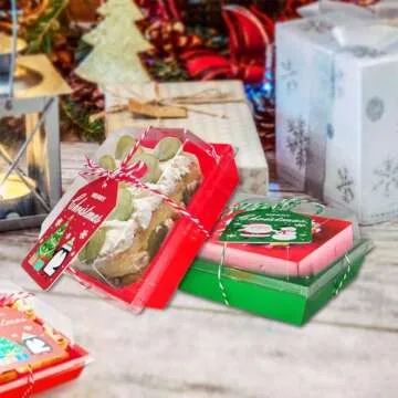 Isohit Christmas Charcuterie Boxes - 100 Pcs Festive Packaging