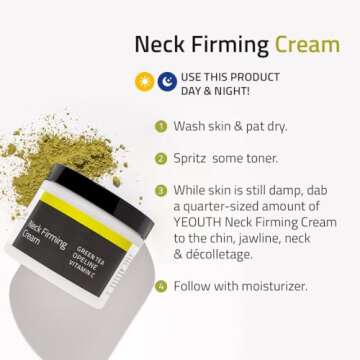 YEOUTH Neck Cream with Vitamin C, Moisturizing Neck Firming Cream for Women and Men, Targeting Decolletage and Double Chin, Cleavage and Chest 2oz