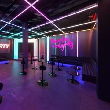 Lucky space Neon Sign Moon LED Light Up for All Decor-Led Light Signs for Bedroom (Rose-Red, you're like really pretty)