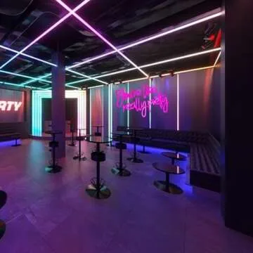 Lucky space Neon Sign Moon LED Light Up for All Decor-Led Light Signs for Bedroom (Rose-Red, you're like really pretty)