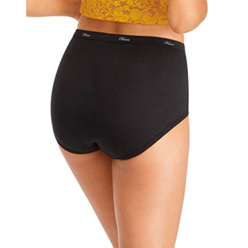 Hanes Women's Cotton Briefs - 10 Pack, Size 6 Black
