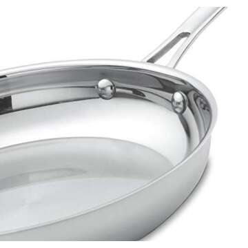 Cuisinart 422-30H Contour Stainless 12-Inch Open Skillet with Helper Handle, Silver