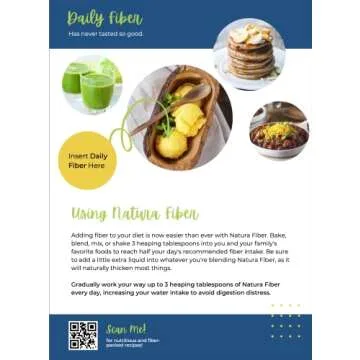 Natura Fiber, All-Natural Organic Fiber Powder Supplement, Plant-Based Whole Food Ingredients, No Artificial Colors or Flavors