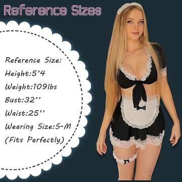 paloli Maid Outfit For Women,Maid Costume With Lace Apron,Fancy Maid Dress Cosplay Lingerie Set