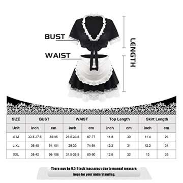paloli Maid Outfit For Women,Maid Costume With Lace Apron,Fancy Maid Dress Cosplay Lingerie Set