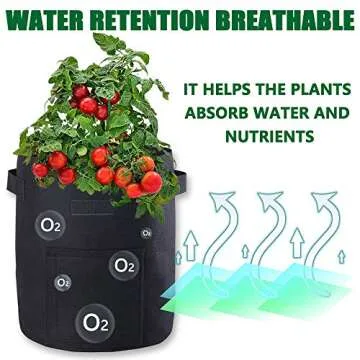 Dchant&Wiiiisen Potato Grow Bags 3 Pack 7 Gallon Plant Grow Bag with Window Flap Breathable Planting and Two Handles Thickened Non-Woven Fabric Gardening Plant Containers for Vegetables & Flowers