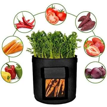 Dchant&Wiiiisen Potato Grow Bags 3 Pack 7 Gallon Plant Grow Bag with Window Flap Breathable Planting and Two Handles Thickened Non-Woven Fabric Gardening Plant Containers for Vegetables & Flowers