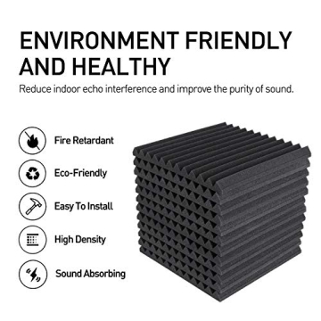 Focusound 50 Pack Acoustic Foam Panels - Soundproofing