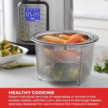 Instant Pot Mesh Steamer Basket Set - Stainless Steel & Durable
