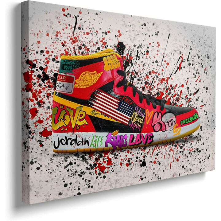 Banksy Sneaker Wall Art - Framed Pop Art Decor