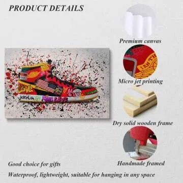 Banksy Sneaker Wall Art - Framed Pop Art Decor