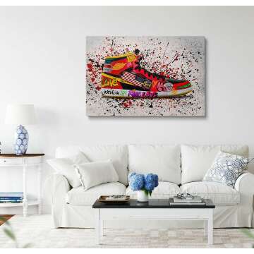 Banksy Sneaker Wall Art - Framed Pop Art Decor